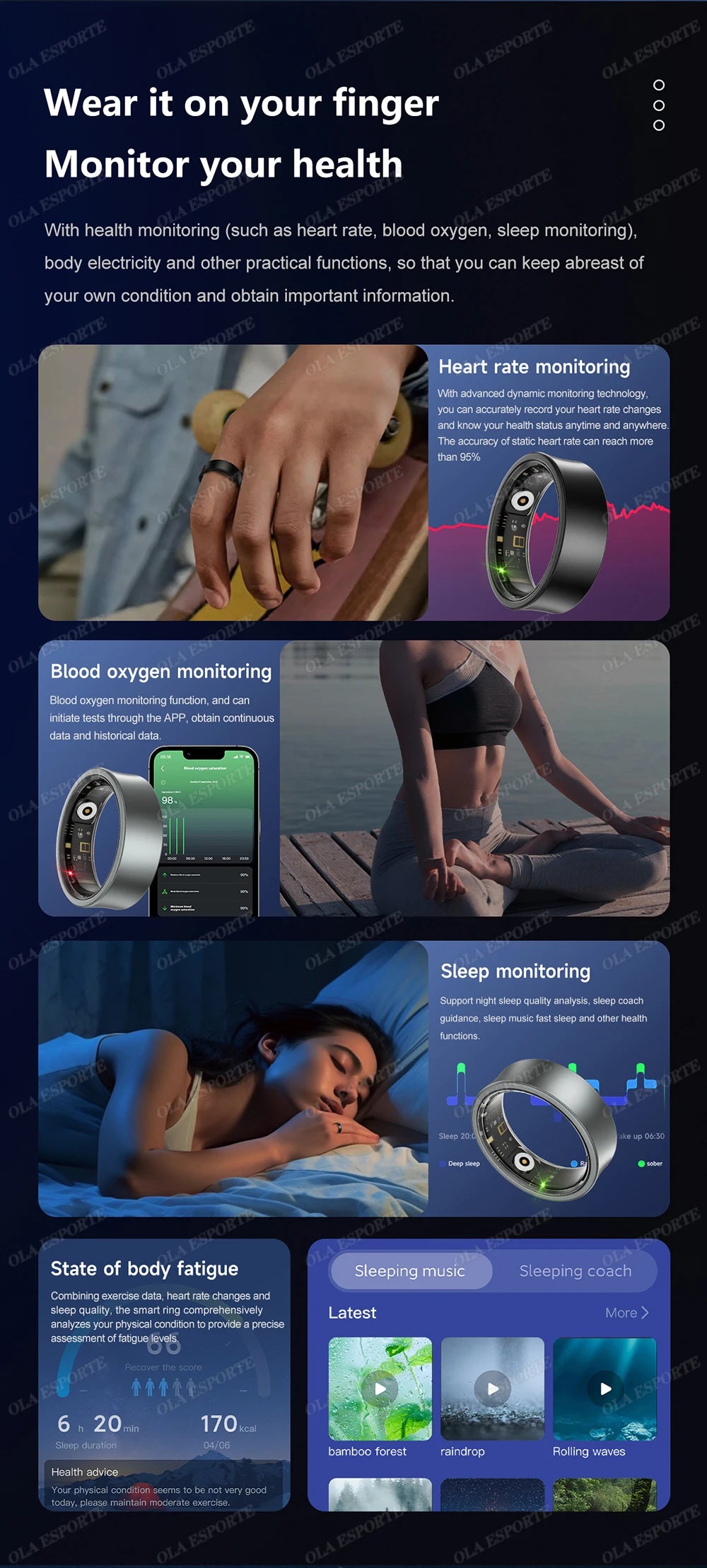 Smart Ring For Women 5ATM&IP68 Waterproof Rings Man Health Monitoring Heart Rate Sleep Monitor Sport Tracker Smartring 2025 New