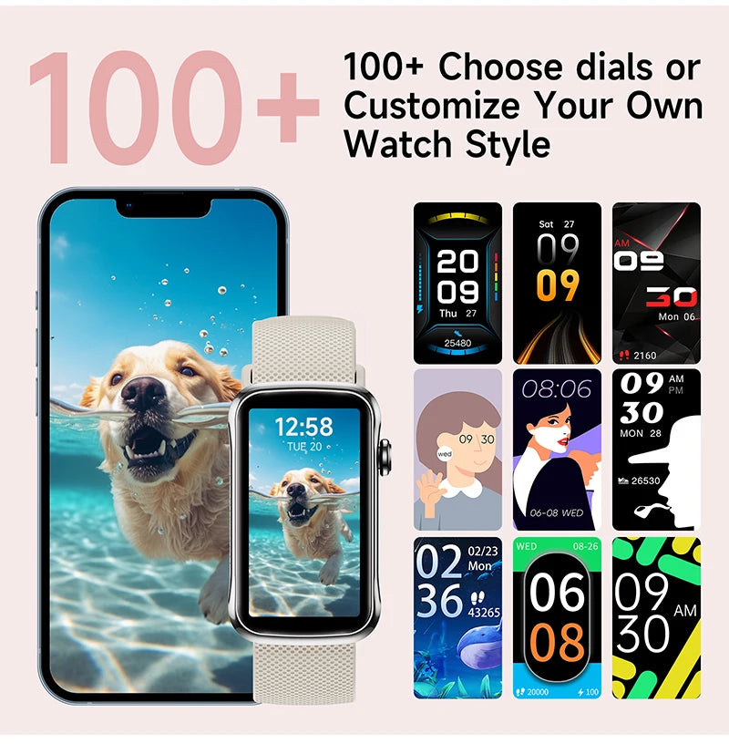 1.47inch Smart Watch Men Women Smart Bracelet Heart Rate Step Count Sports Health Monitoring Waterproof Men's Sports Smart Watch