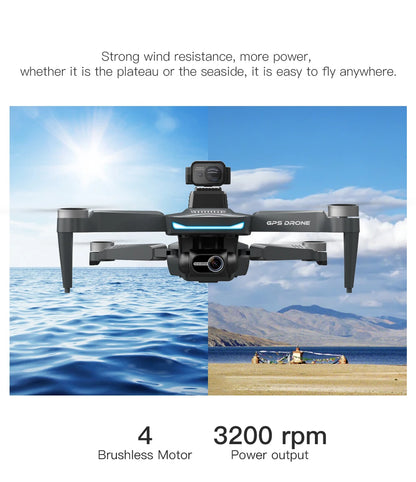8K Professional Drone Dual Camera Obstacle Avoidance Flyer 2 Axis Gimbal Brushless Helicopter GPS RC Toys New L200 PRO MAX
