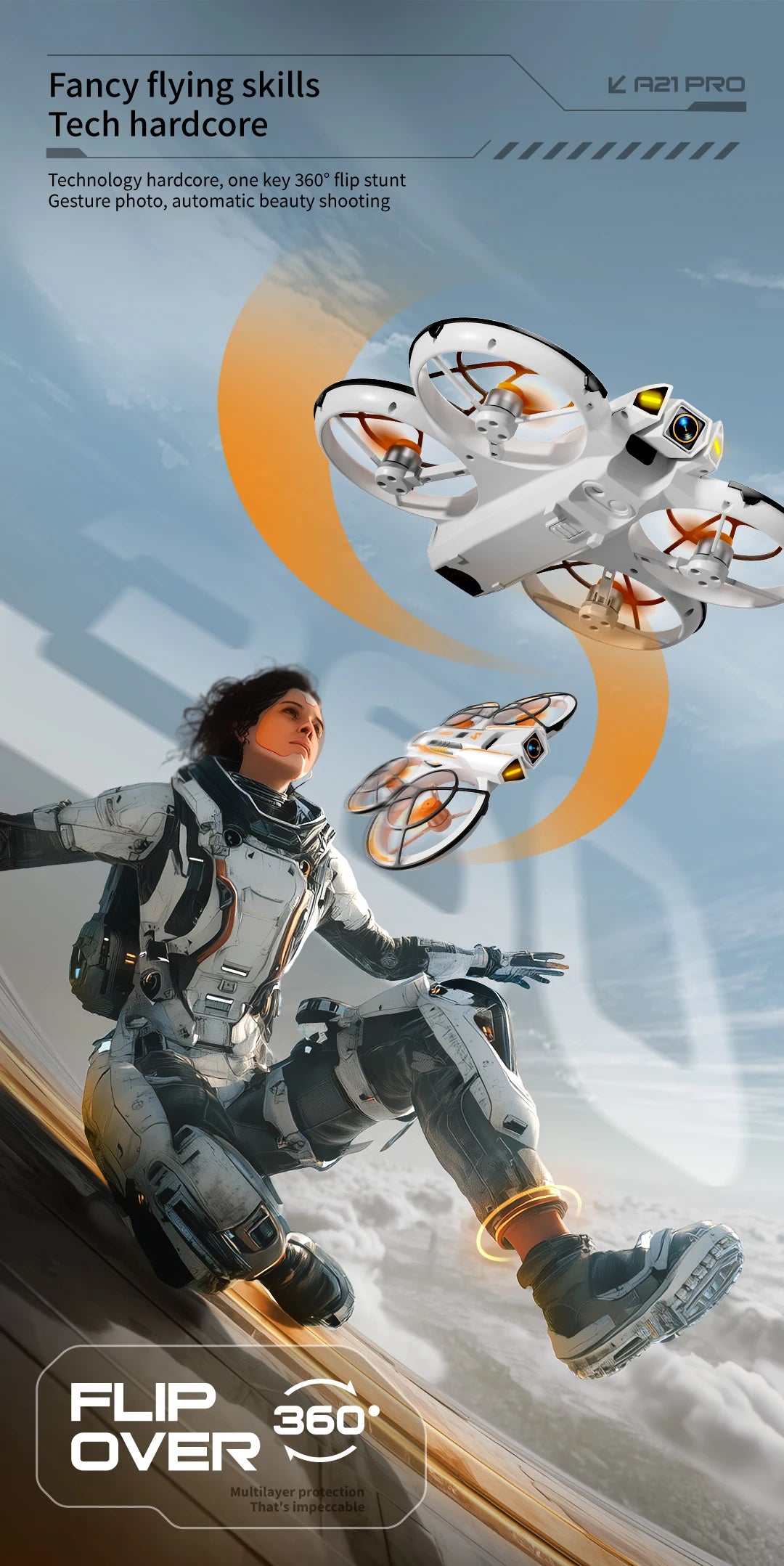 Xiaomi A21 Pro Drone Professional 4K Aerial Avoiding Obstacle Drone FPV Remote Control Brushless Mecha Design Optical Flow Drone
