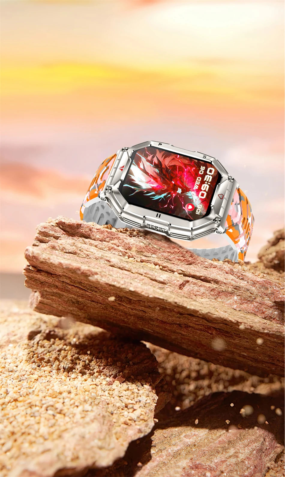 2.1 Inch AMOLED HD Screen Smartwatch Men Compass GPS Outdoor Sports Health Monitoring 1ATM Waterproof Bluetooth Call Smart watch