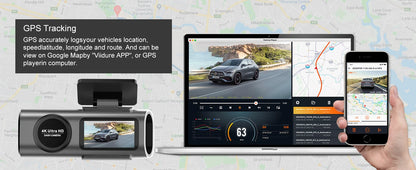 Dash Cam Cars 4K Front and Rear Camera Car Dvr WIFI GPS Car Camera for Vehicle Video Recorder Rear View Camera Parking Monitor