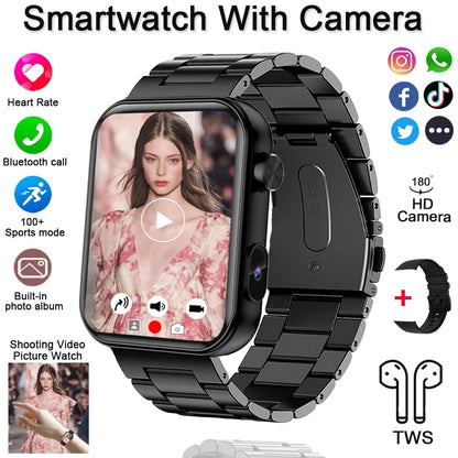 Smart Watch with Camera 32MB + 512MB Memory Multifunction Watch Men's Sports Bluetooth Call Smartwatch Android IOS