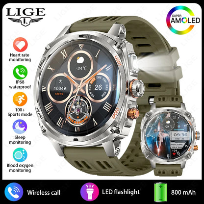 LIGE NEW Smart Watch Men 800mAh Large Battery Bluetooth Call IP67 Waterproof Smartwatch 100+Sport Health Monitor Smartwatches
