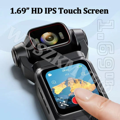4K Handheld action camera 1.69“ touchscreen,4K Pocket camera Video recording camera, Rechargeable 1000mah/3000mAh, holiday gift