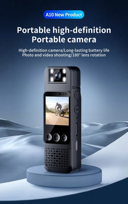 New 1080P HD Body Sports Camera WiFi Back Clip Police Camera for Law Enforcement Outdoor Sports Vlog Recorder with Fill Light