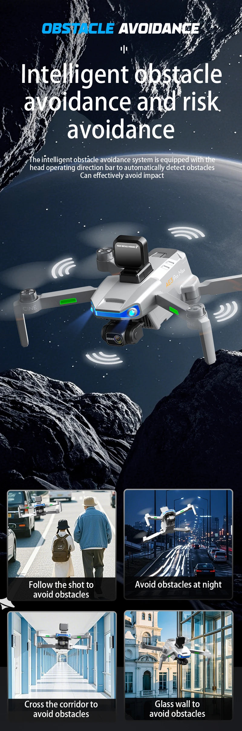 AE3 PRO Max NEW LCD SC GPS Drone 8K Dual Camera 5G Wifi FPV 3-Axis Gimbal Professional Obstacle Avoidance Quadcopter RC Dron Toy