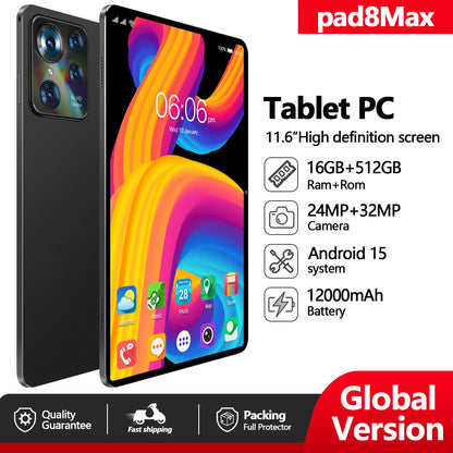 Best-selling tablet Android 15 2024 eight-core dual camera 5G Wifi memory 16GB 512GB battery 12000 mAh smart tablet