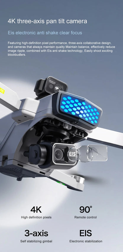 KAITWO Pro GPS Drone HD Camera Aerial Photography FPV 4K 3-axis Anti-shake Gimbal Brushless Obstacle Avoidance Quadcopter Toys ﻿