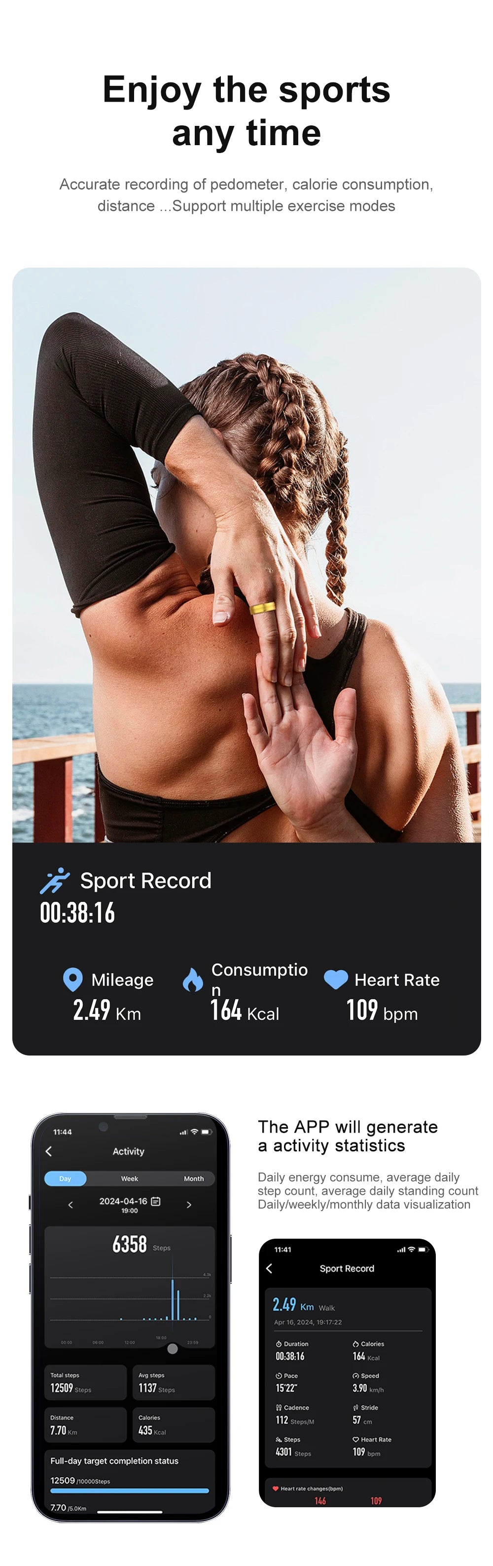 2025 R06 Smart Ring Men Women Health Monitor IP68 Waterproof Man Smartring Fitness Tracking Smart Rings Multiple Sport Modes