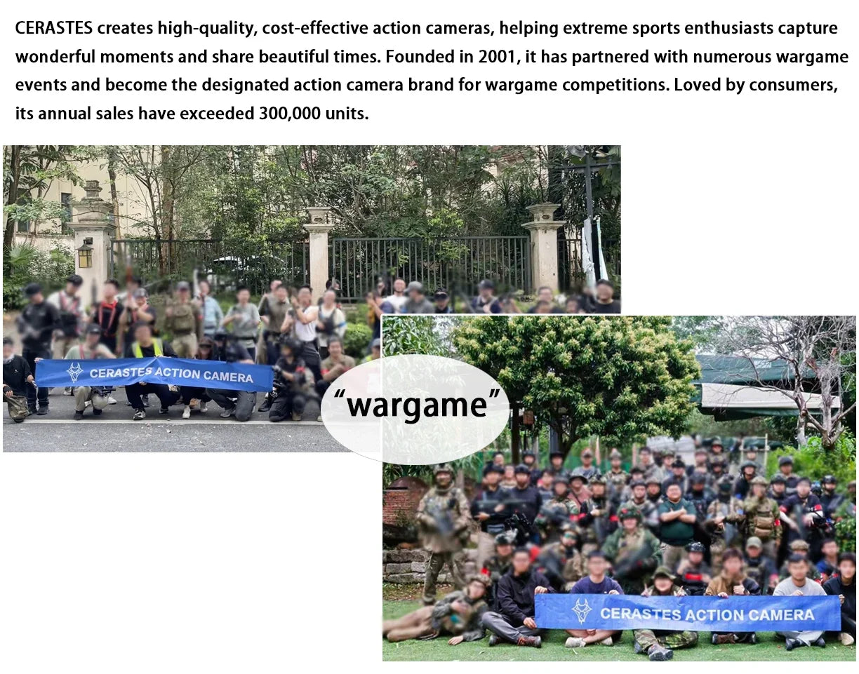 CERASTES Action Camera 5K 4K 60FPS WiFi Anti-shake Dual Screen 170° Wide Angle 30m Waterproof Sport Camera with Remote Control