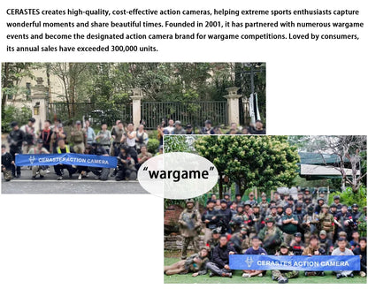 CERASTES Action Camera 5K 4K 60FPS WiFi Anti-shake Dual Screen 170° Wide Angle 30m Waterproof Sport Camera with Remote Control