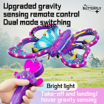New V40 Glitter Butterfly Remote Control Aircraft 2.4GHz Gravity Sensing Mini Drone RC Quadcopter Children's Toy Gift