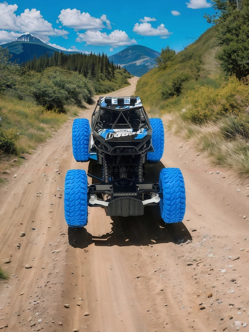 RC High Speed Off-Road Climbing Car 1:18 With Colorful Flashing Lights Rechargeable Durable Rubber Wheels Kids Adults Toys Gifts