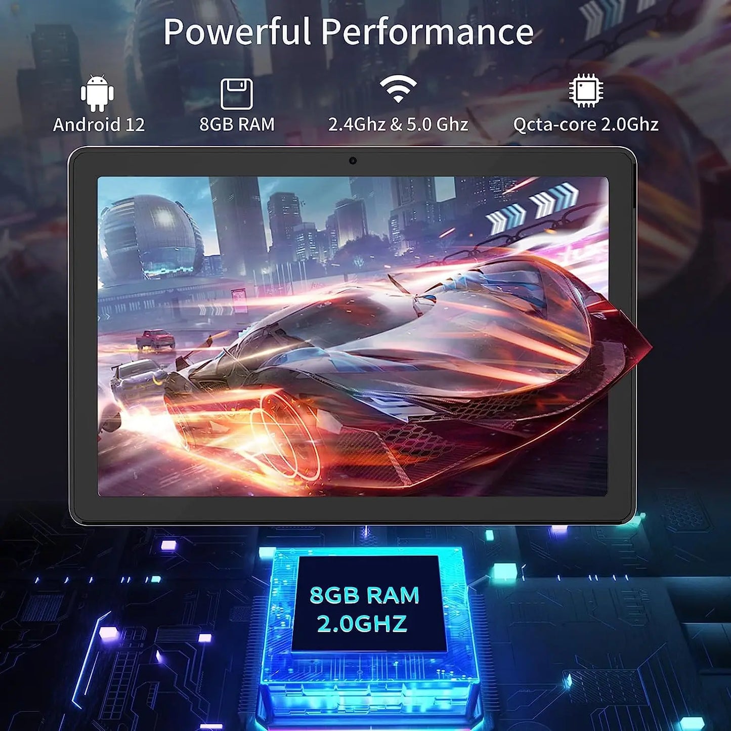 ATOUCH 10.1 Inch Android 12.0 Tablet HD Screen Dual SIM Card Dual Standby 6GB RAM 256GB ROM Tablet PC With Keyboard X19 Pro