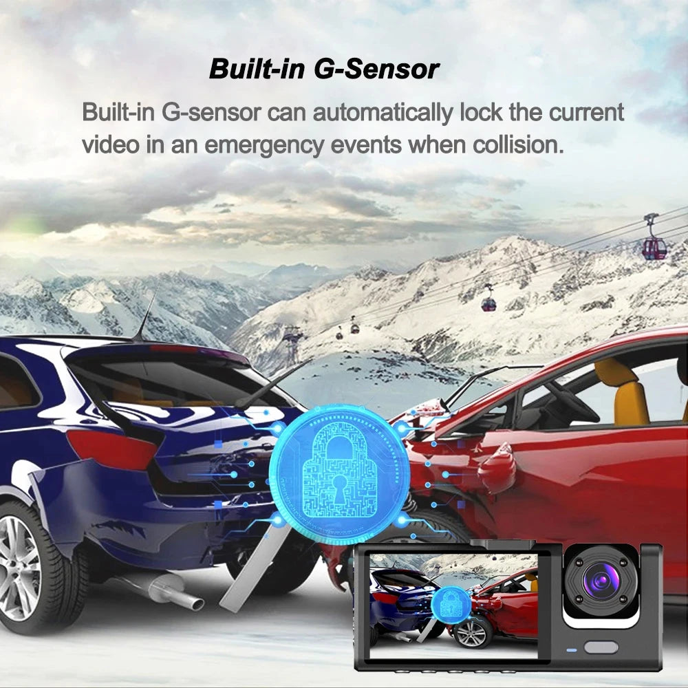Dash Cam for Cars WIFI APP Car DVR 2/3lens Front Camera Video Recorder Rear View Camera for Vehicle Black Box Car Assecories