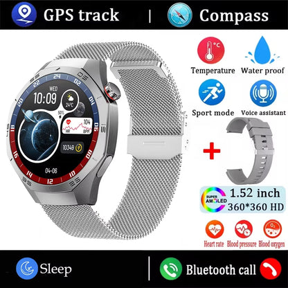 New GT5 Pro Sport Smart Watch Men HD AMOLED Screen GPS Motion Trajectory Heart Rate Bluetooth Call 1.52" NFC SmartWatch IP68+box