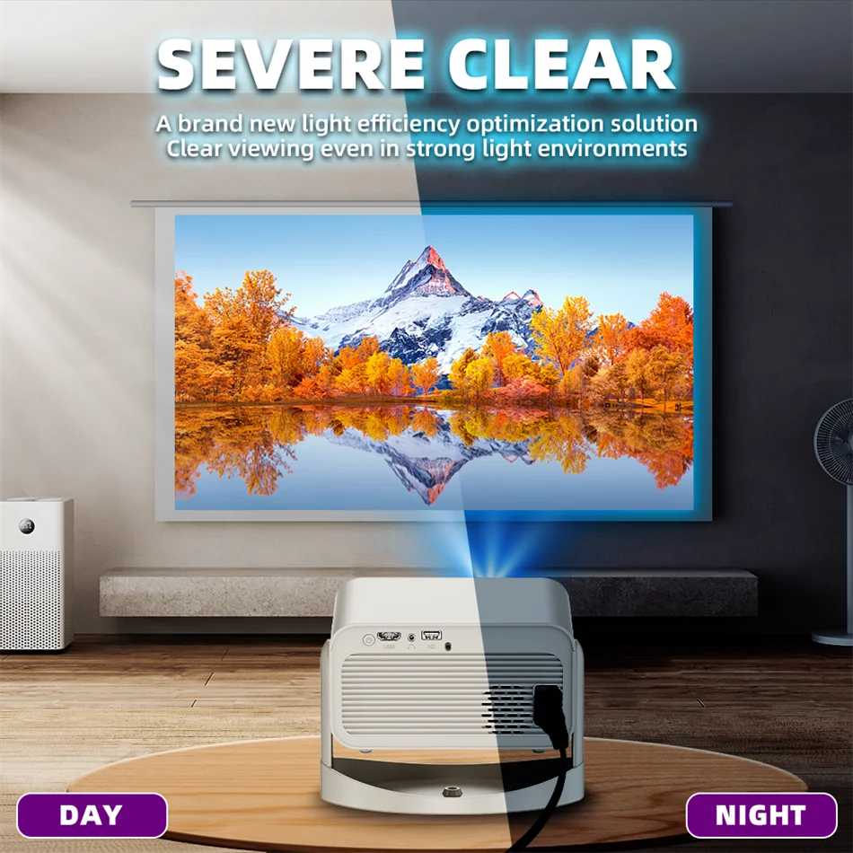2025 Hot Projector 650 ANSI Android 13 Portable 4K Native Wifi 6 Bluetooth 5.2 1080P Auto Keystone Correction Home Projectors