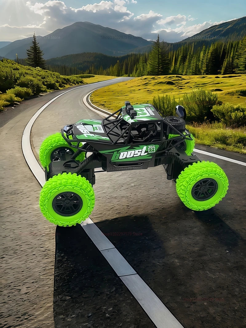 RC High Speed Off-Road Climbing Car 1:18 With Colorful Flashing Lights Rechargeable Durable Rubber Wheels Kids Adults Toys Gifts