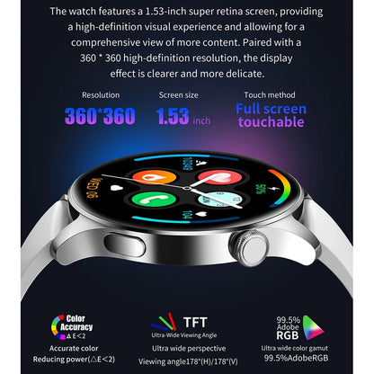 2025 New Watch 3 Smart Watch Men 1.53 Inch HD Screen GPS Fitness tracker Bluetooth Call Health IP67 Waterproof Smartwatch Man