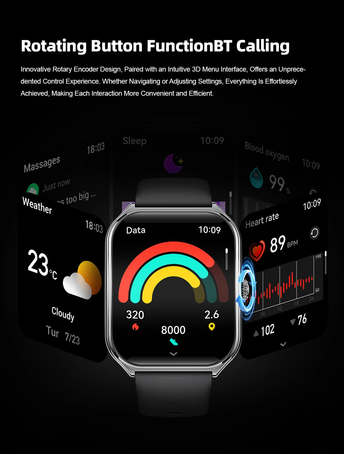 2025 A new smart watch, 1.96-inch sports watch, IP67 waterproof, 110+ sports mode, fitness activity tracker, ultra-thin watch.