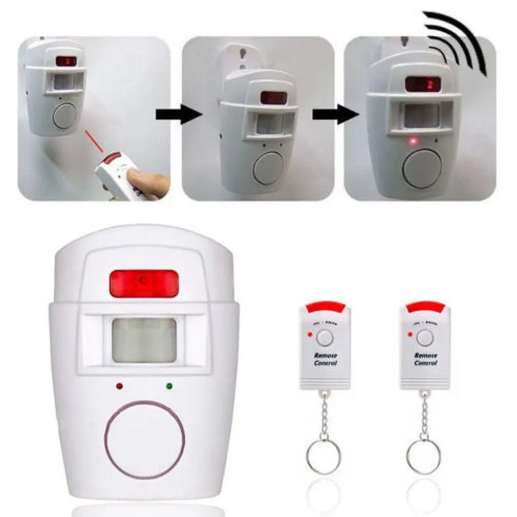 105dB Home Smart Security Alert Infrared Sensor Anti-theft Motion Detector Alarm Monitor Wireless Alarm System+2 Remote Control