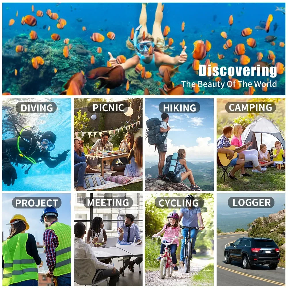 NEW 5K Outdoor Sports Camera 270°Pocket Action Body Cam Helmet Motorcycle Bike Mini Filming Video Recorder Diving Shooting