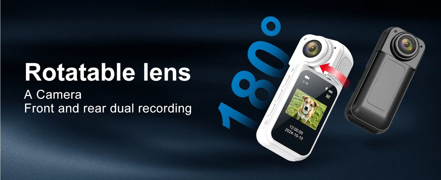 Thumb Action Camera Mini 2.7K Sport Go Pro Cameras Pocket Cam Instant 180°Angle WIFI Recorder Magnetic Attraction Bracket Camera