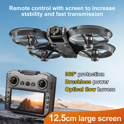 Drone with Camera 4K HD Video Stable Hover 180° Adjustable Lens 3D Flip RC Drones FPV Brushless Optical Flow Quadcopter UAV