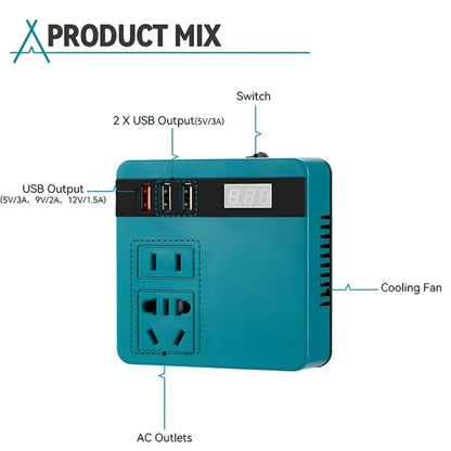 120W Lithium Battery Inverter DC 18V-21V To AC 220V for Makita Smart Transformer Outdoor Work Inverter