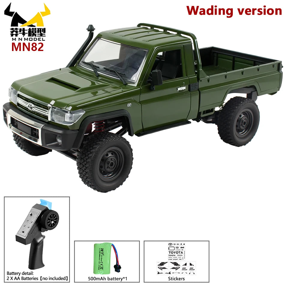 MN MODEL RC 1:12 4x4 Jungle Diving Car Climbing Off-road Wading Vehicle Rock Crawler Shovel Tool Box Truck Toy for Adult Gift