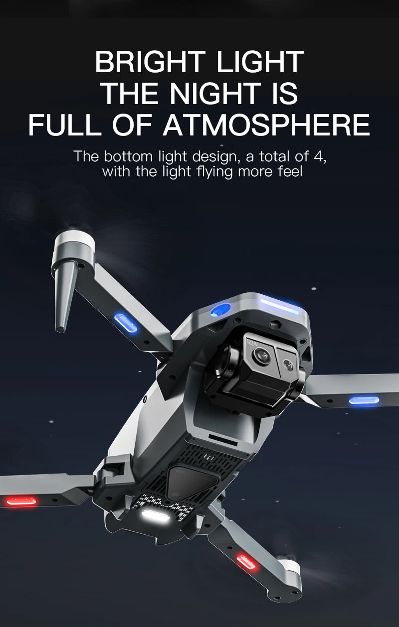 8K HD dual camera GPS drone gimbal 360 ° laser obstacle avoidance brushless quad-axis foldable aircraft