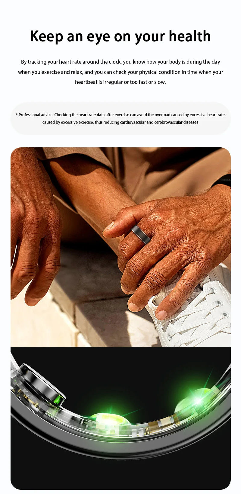 Xiaomi MIJIA Smart Ring With Charging Case Health Monitor Sleep Distance Calories IP68&5ATM Waterproof Multi-sport Men Women NEW