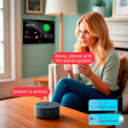 KERUI G70 4G Alarm Security System 7-inch Large IPS Touch Screen Home Alarm for House Security Protection Alexa Tuya Smart APP