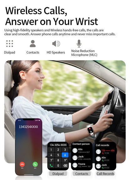 Fashion Smart Watch Men Women 1.85” HD Screen Custom Watch Face Health Monitor Women’s Watch Bluetooth Call Sports Smartwatches