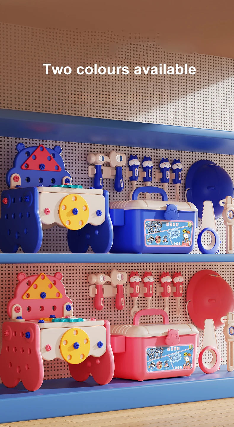 Children's Tool Set with Electric Toy Drill Kids Power Construction Toy Pretend Play Toy Tools Kit for Toddler Boys Girls Child