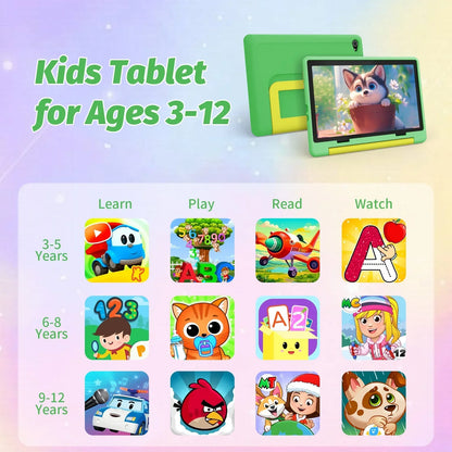 Kid Tablet 10 Inch Android 15 Octa Core 14GB RAM 64GB ROM 128GB Expandable 5000mAh WiFi Bluetooth Children's Gift Kids Software
