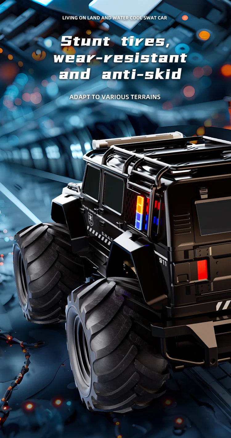 Rc Car Waterproof Amphibious 4Wd Off-Road Vehicle Remote Control Water Land Crawler Stunt Climbing Truck Toys for Boys Children