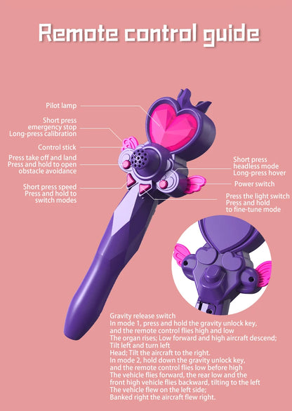 New V40 Glitter Butterfly Remote Control Aircraft 2.4GHz Gravity Sensing Mini Drone RC Quadcopter Children's Toy Gift