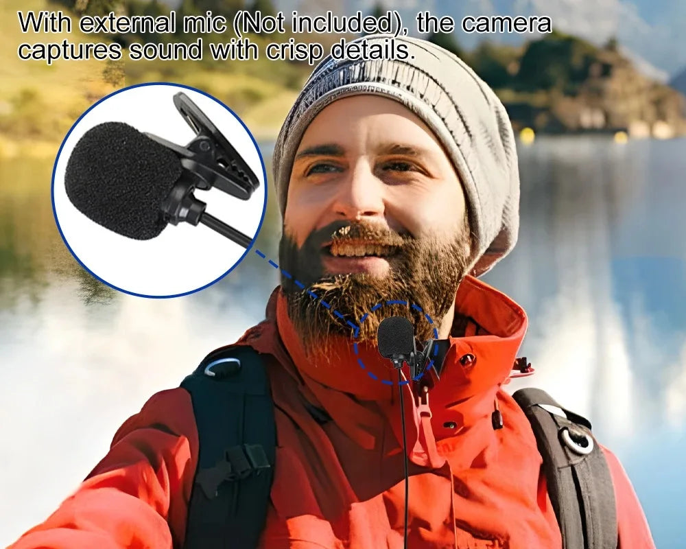 5K 4K60FPS Action Camera Dual IPS Touch LCD DVR EIS 170° 30M Waterproof 5X Zoom Sport Camera With Wireless Mic&Remote Control