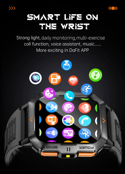 LIGE Outdoor Smart Watch For Men Women‘s Health 2.01’’ HD Screen 430mAh Battery LED Flashlight Waterproof Sports Smartwatches