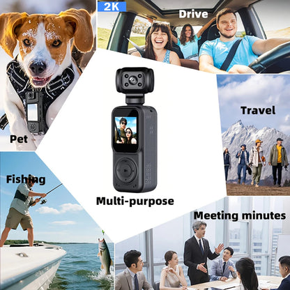 1440P QHD Display 2K Handheld Sports Pocket Camera 270° Rotatable WIFI Control Video Recorder WIFI Control Motion Camera