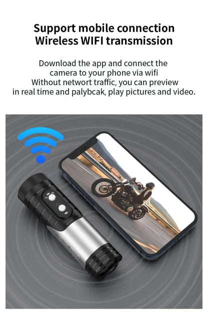 4K Mini Sport DV Action Sport Camera Flashlight Helmet Full HD 1080P Video Ideal Bodycam for Bike, Cycle, Motorcycle Camcorder