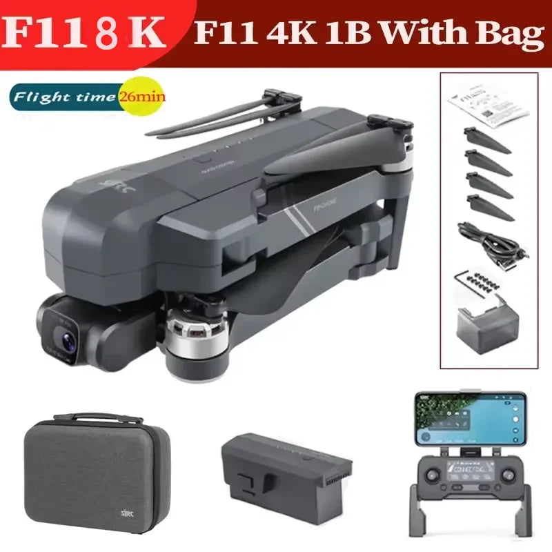 F11 4K Pro Drone Profesional 5G WIFI EIS Cameras Com 2 eixos Anti-Shakes FPV Brushless Quadcopter 3000M 1 battery RC Drones Toys
