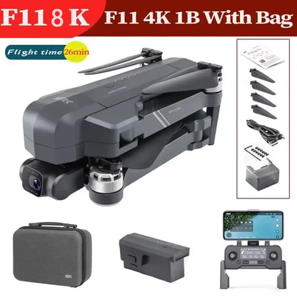 F11 4K Pro Drone Profesional 5G WIFI EIS Cameras Com 2 eixos Anti-Shakes FPV Brushless Quadcopter 3000M 1 battery RC Drones Toys