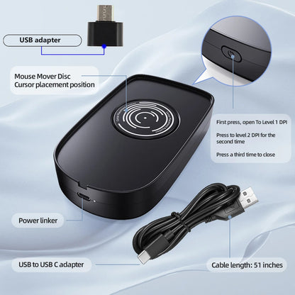 Undetectable Mouse Jiggler 5V 1A Simulate Mouse Mover Wired Wireless Mouse Compatible for Computer Awakening for Keeps PC Active