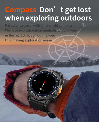 2025 Best seller Military AMOLED HD SmartWatch GPS Compass 10ATM Waterproof Tactics 170+Sport BT call SmartWatch 650Mah Battery