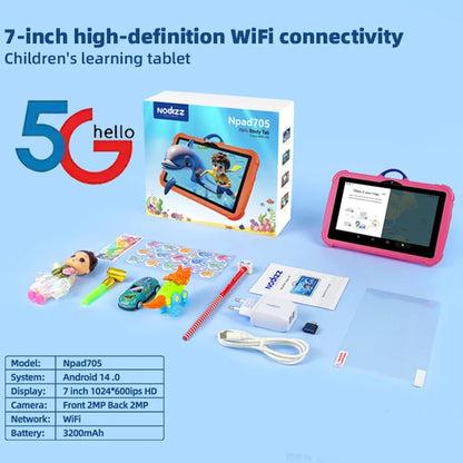 New Cartoon Pattern Kids Tablet 7 Inch Quad Core 4GB RAM 128GB ROM Android Learning Education Games Tablets Children's Gifts