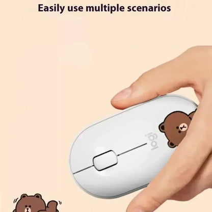 Logitech M350 Bear&Rabbit Wireless Mouse Cute Design Multiple Color Options Ergonomic Design Reduces Hand Fatigue