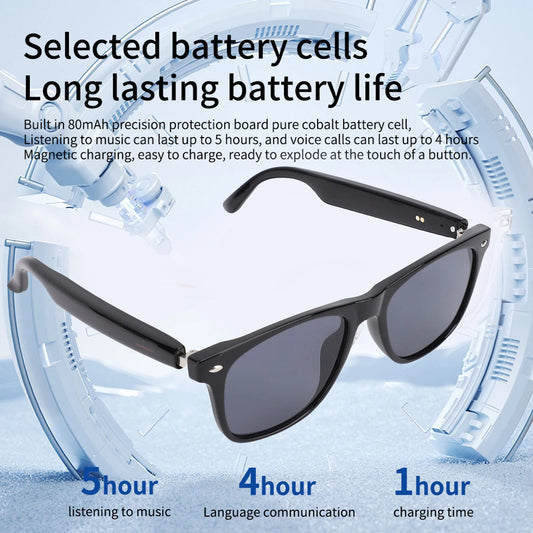 Smart Glasses Music Sunglasses Smart Sunglasses IP65 Water Proof Bluetooth 5.4 Sunglasses Noise Cancelling Built in Mic Speaker
